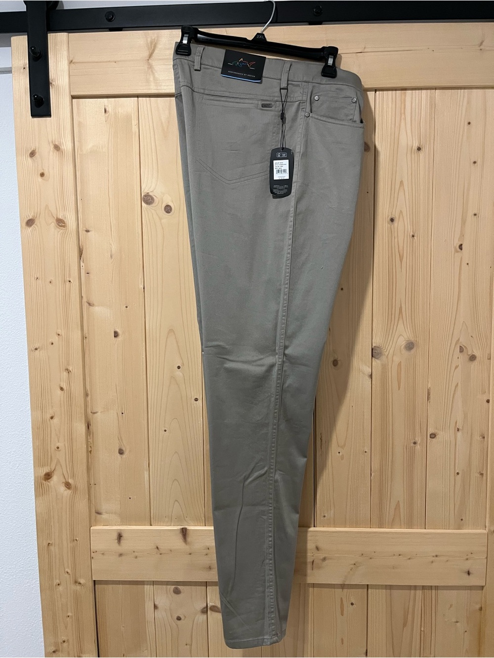 Greg Norman Collection ELEVATE SATEEN 5-POCKET PANT 36x32 Taupe Brown 🦈